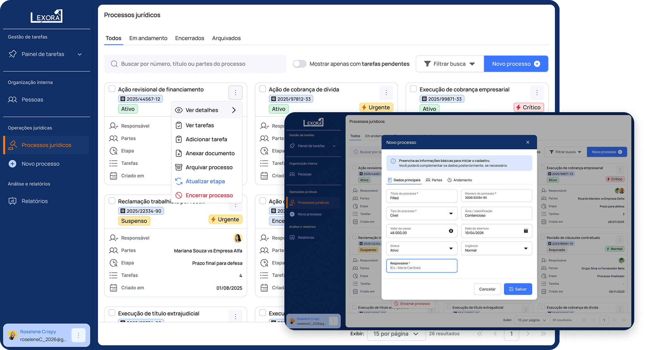 Interface do projeto Lexora