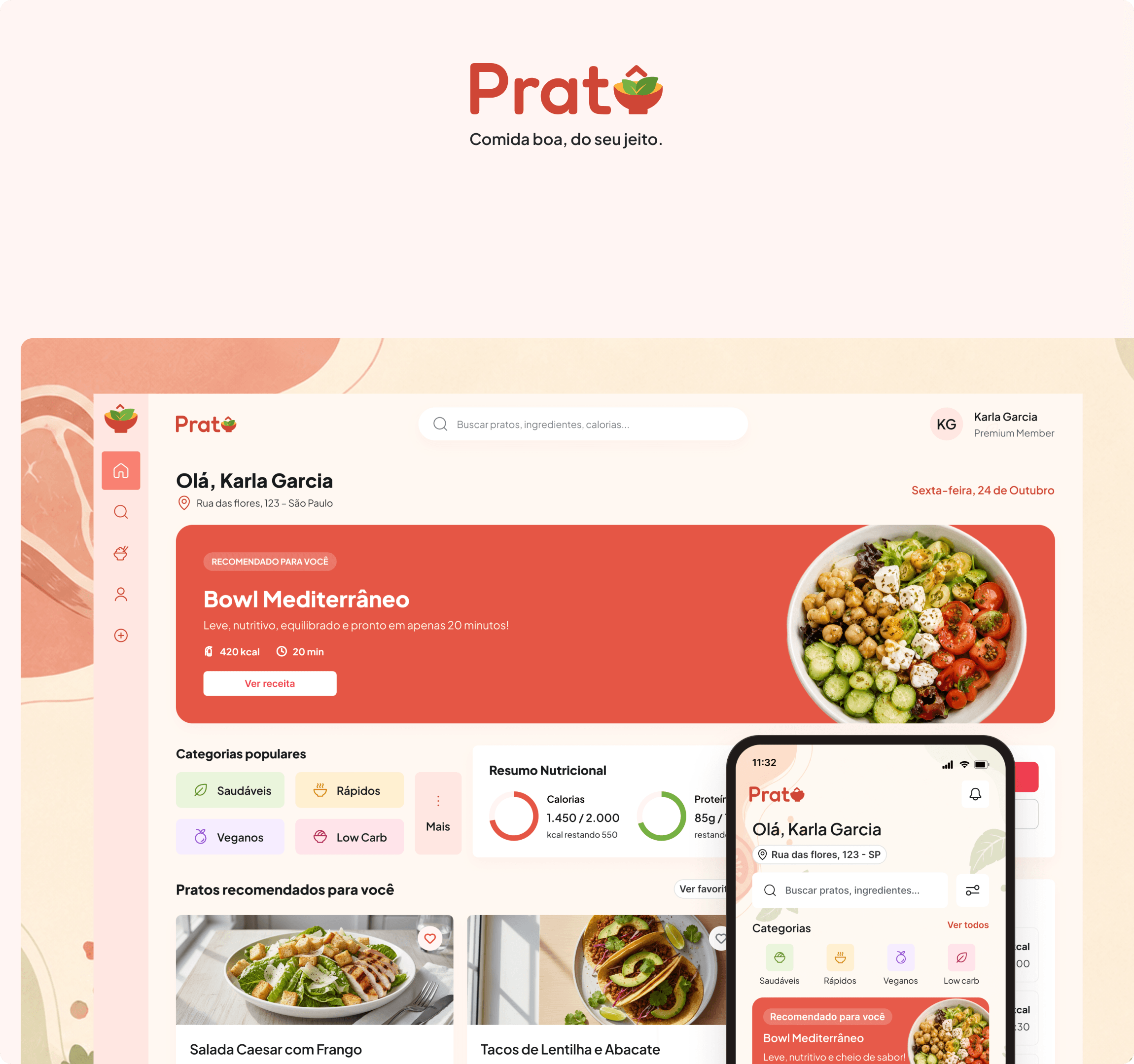 Interface do projeto Pratô